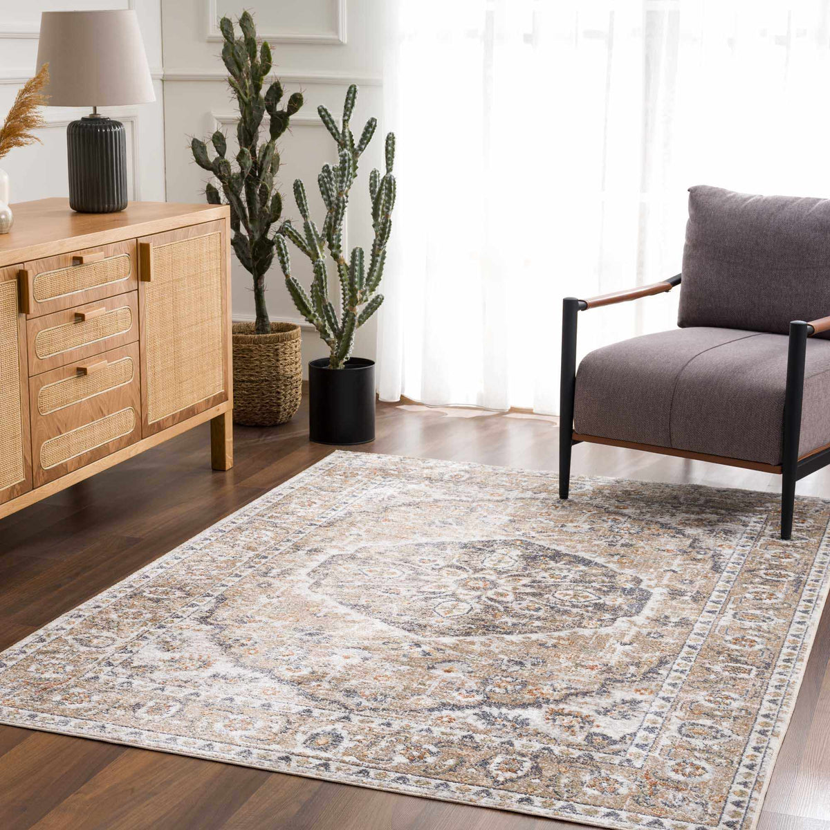 Beige Hiti Washable area rug from PriceLows™