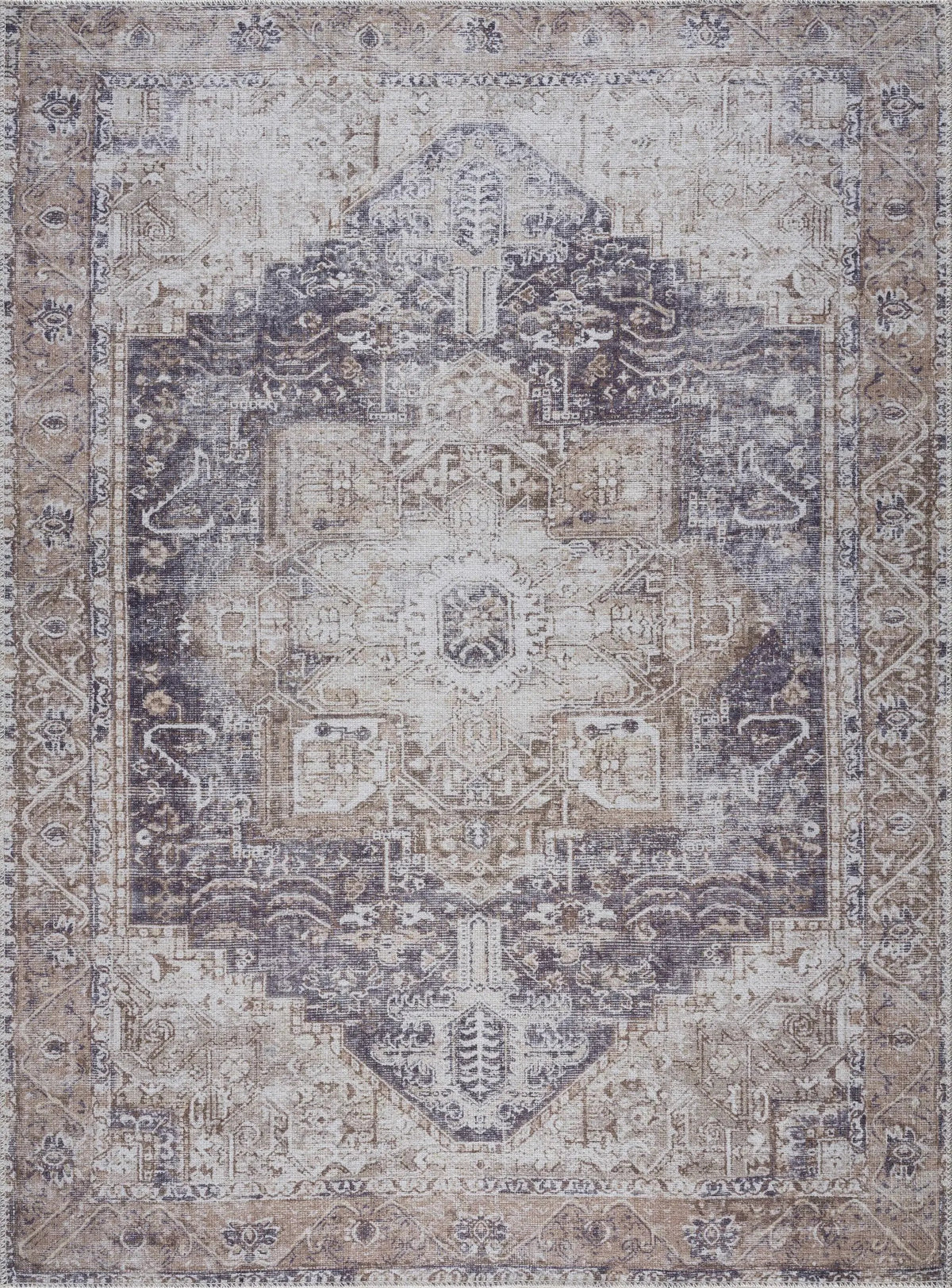 Beige Rosman Washable Area Rug from PriceLows™