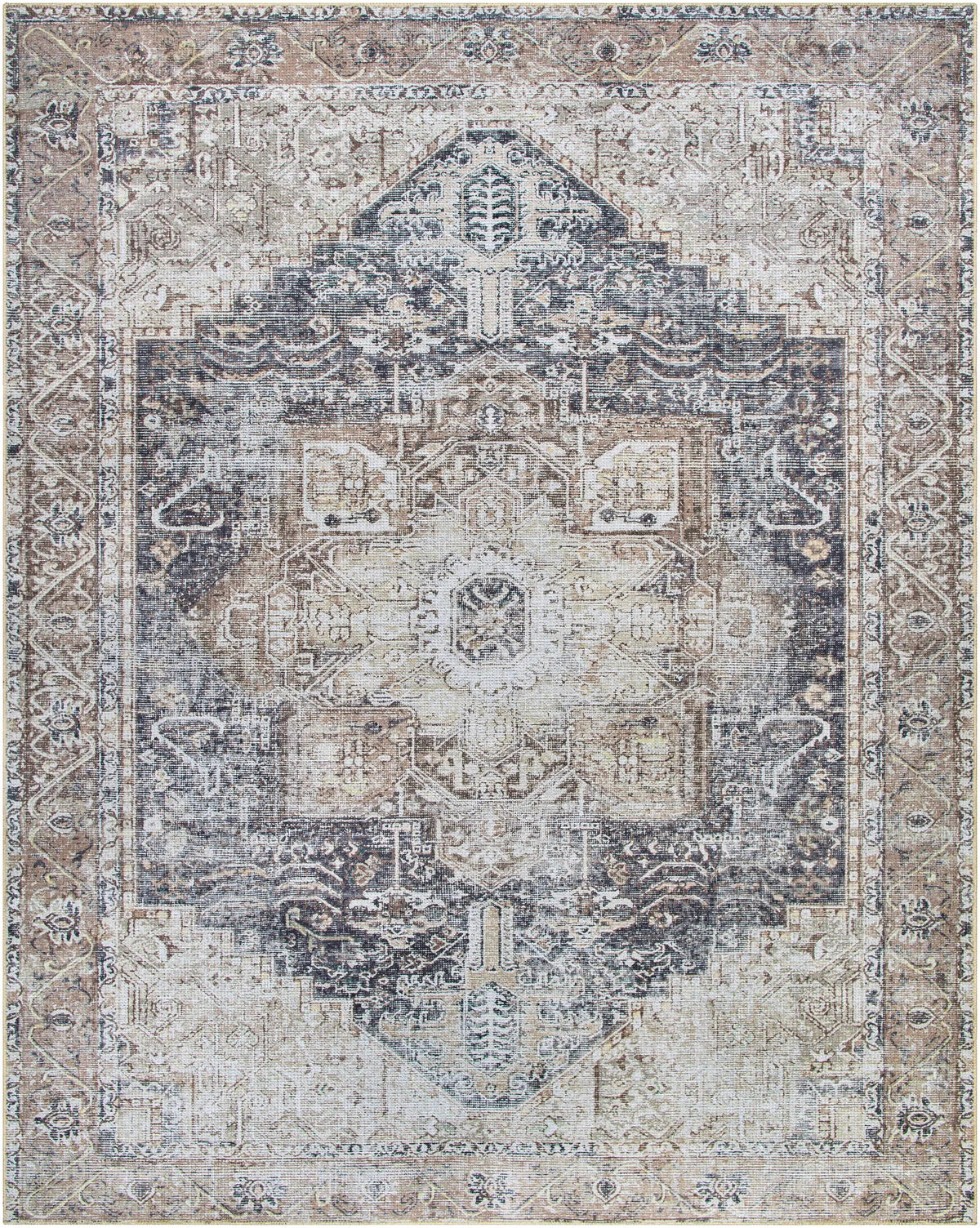 Beige Rosman Washable Area Rug from PriceLows™