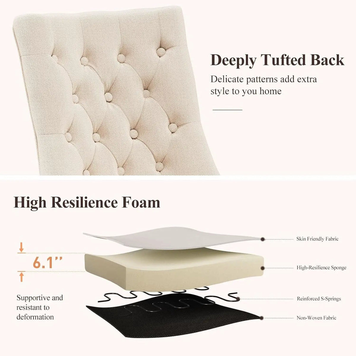 Beige Tufted Contemporary Dining Chairs Collection from PriceLows™
