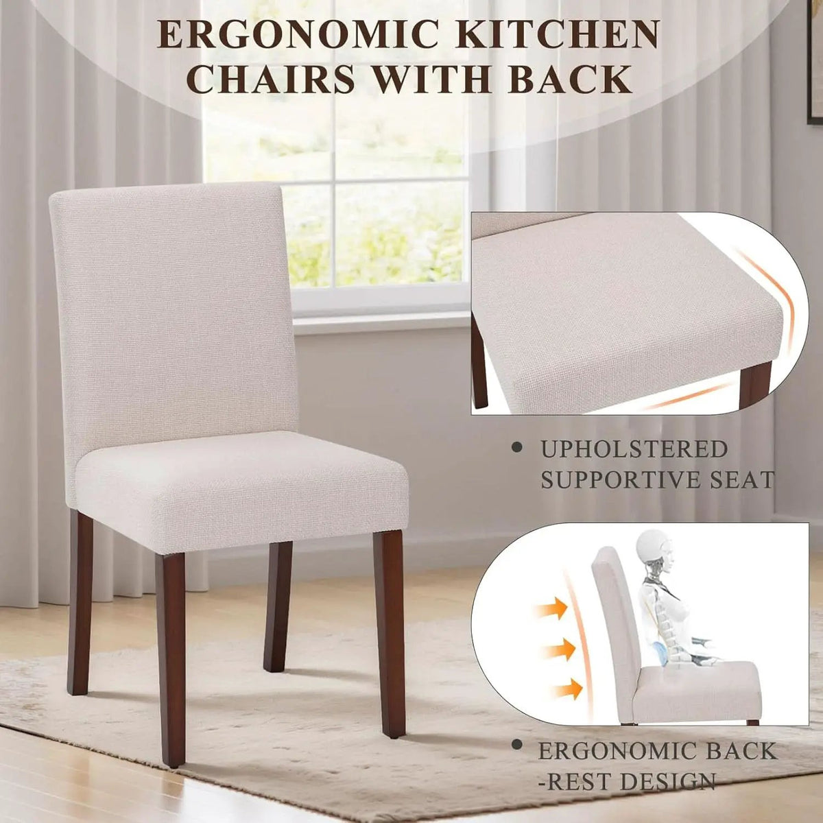 Beige Upholstered Parsons Dining Chairs Collection from PriceLows™