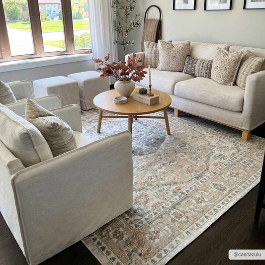 Beige Hiti Washable area rug from PriceLows™