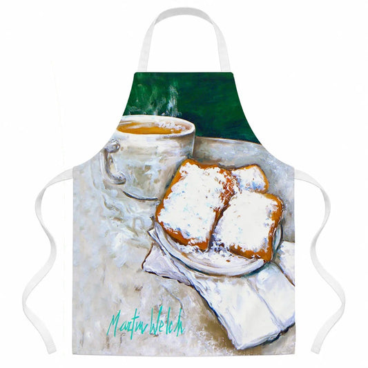 Kitchen Apron | Bib Style Unisex | 27"W x 30"H | Beingets Breakfast Delight