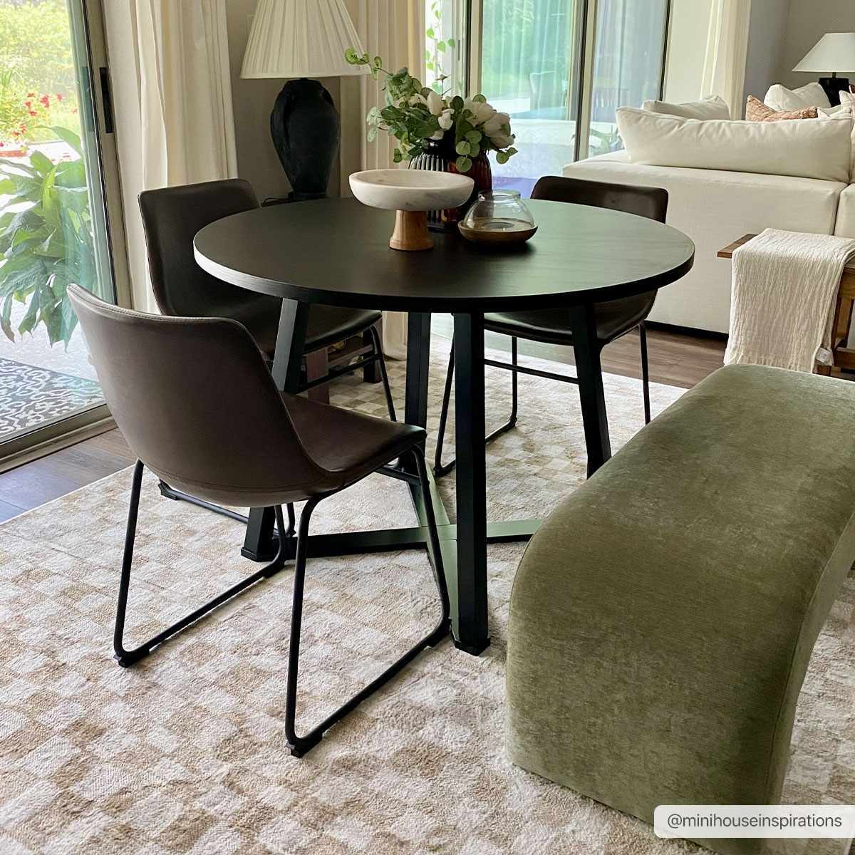 Benjy Cream & Gold Checkered Area Rug from PriceLows™