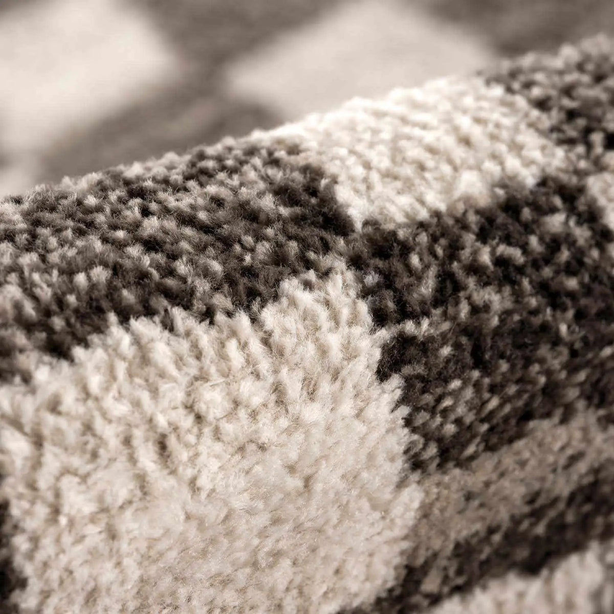 Benjy Cream & Charcoal Checkered Area Rug from PriceLows™