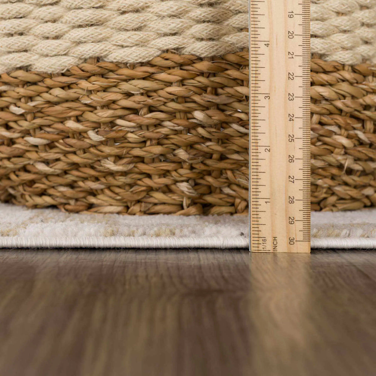 Benjy Cream & Gold Checkered Area Rug from PriceLows™