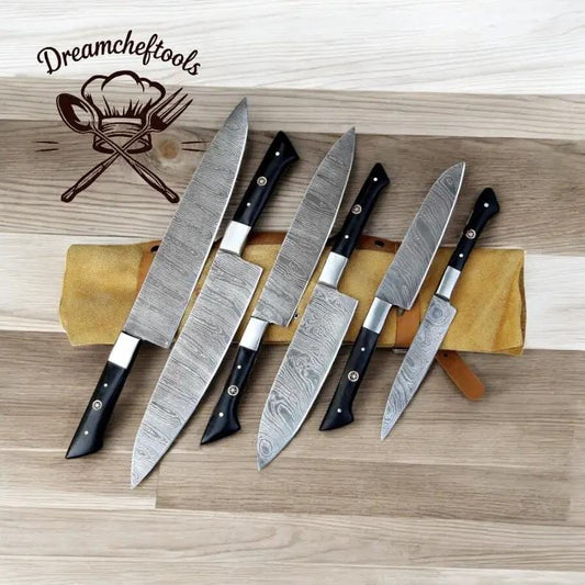 Best Set of Kitchen Knife 13” Handmade Damascus Steel Chef Knife with Epoxy Resin | 8 Inch | Damascus Steel | Kitchen Knives Set