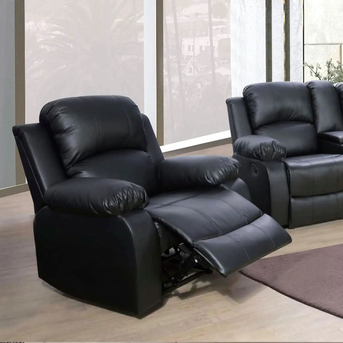 Beverly Fine 3 Piece Recliner Living Room Set Faux Leather from PriceLows™