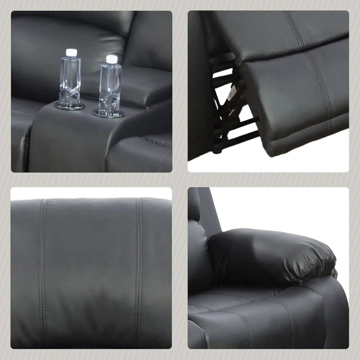 Beverly Fine 3 Piece Recliner Living Room Set Faux Leather from PriceLows™