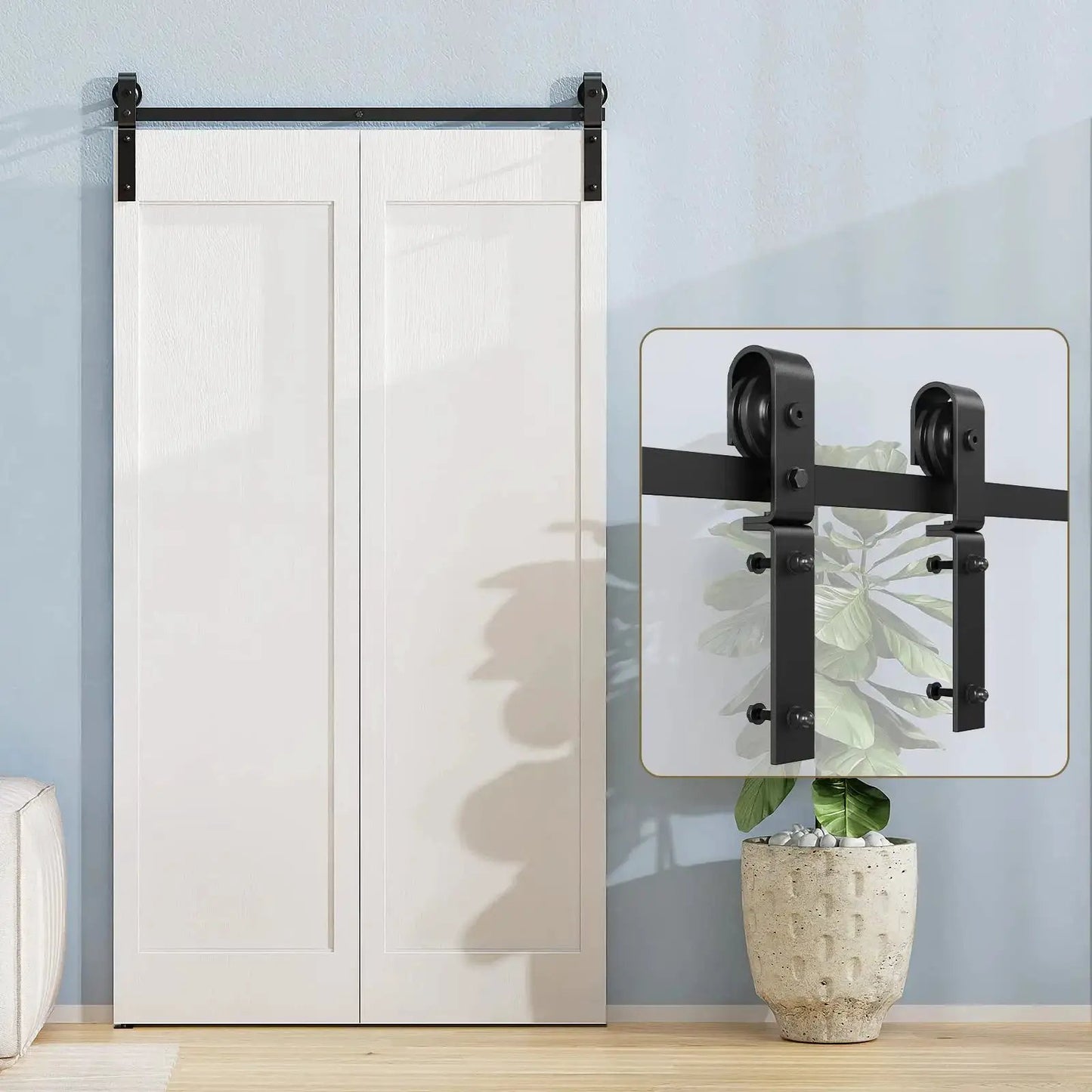 Bi-Folding Sliding Barn Door Hardware Track Kit (No Door) from PriceLows™