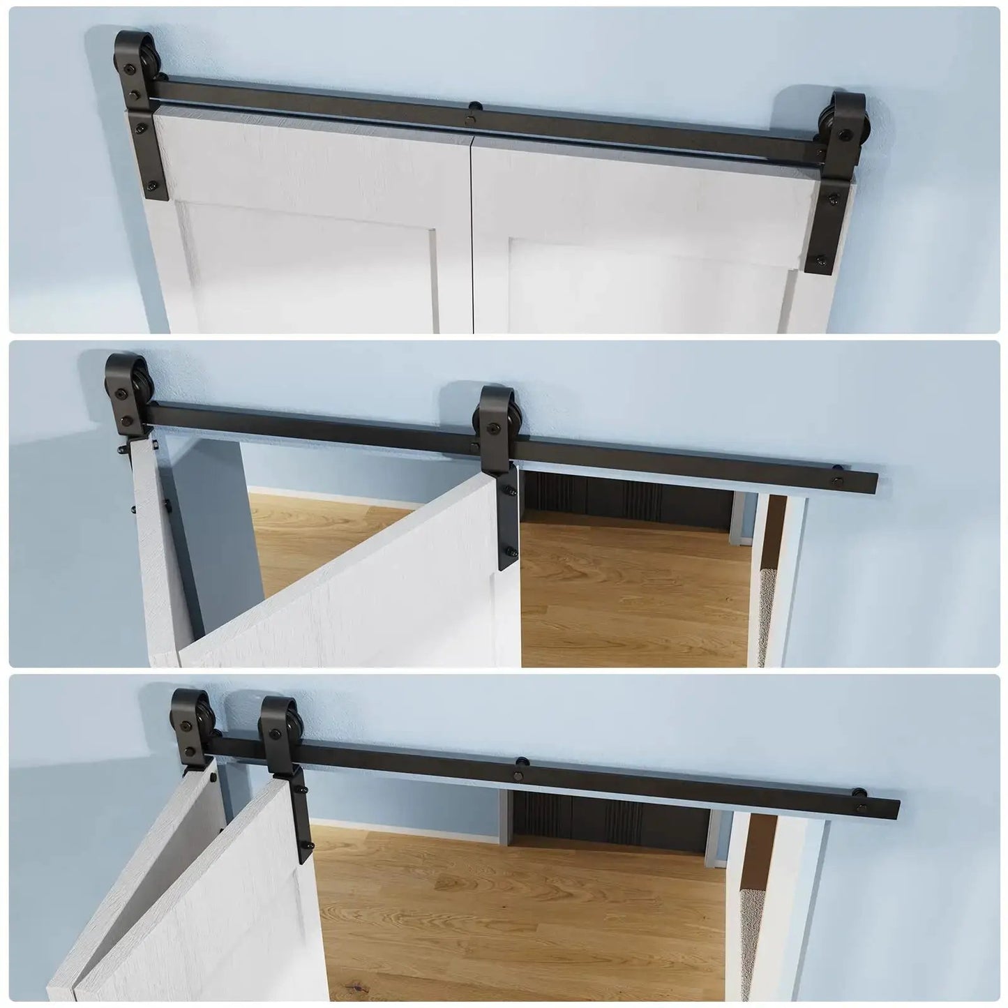 Bi-Folding Sliding Barn Door Hardware Track Kit (No Door) from PriceLows™