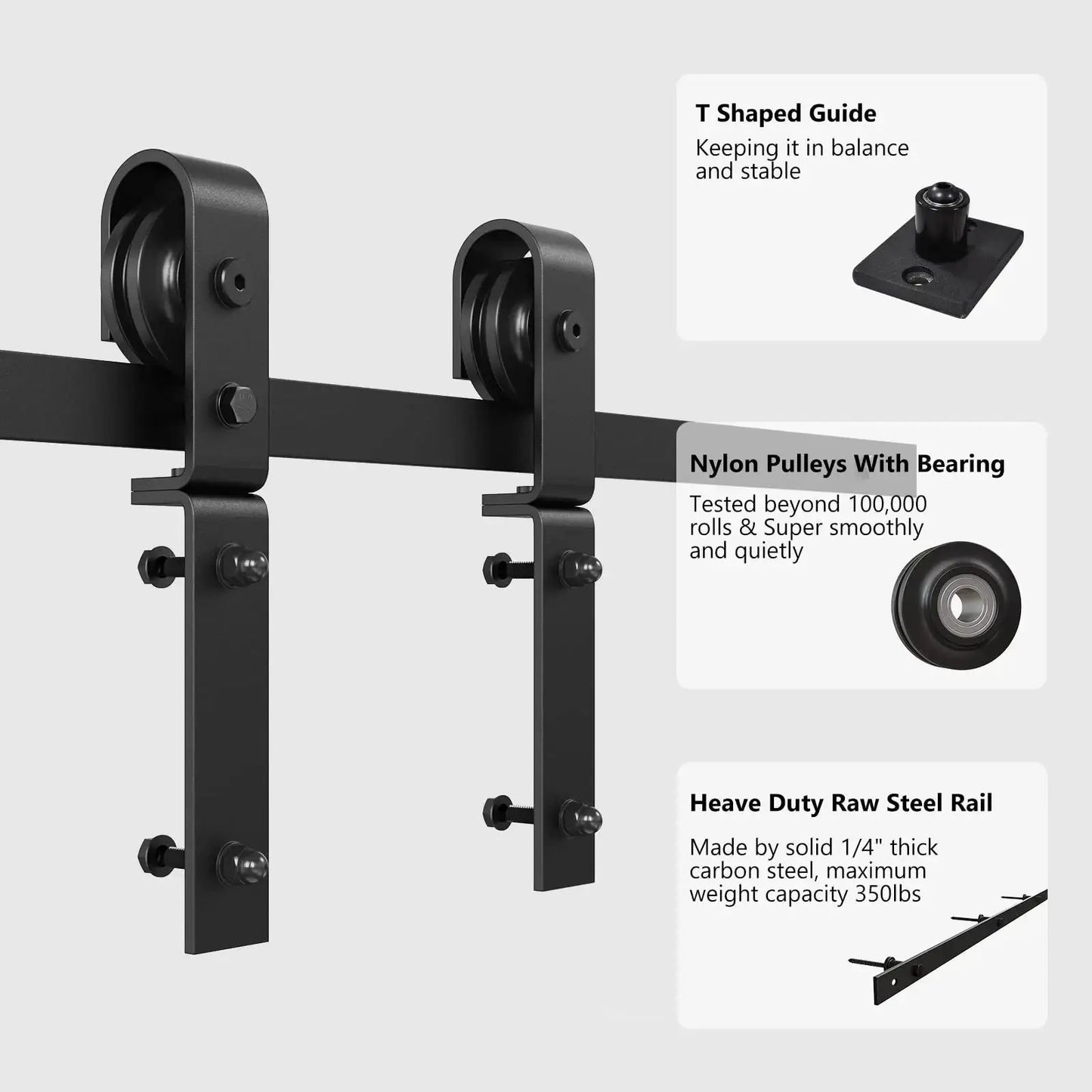 Bi-Folding Sliding Barn Door Hardware Track Kit (No Door) from PriceLows™