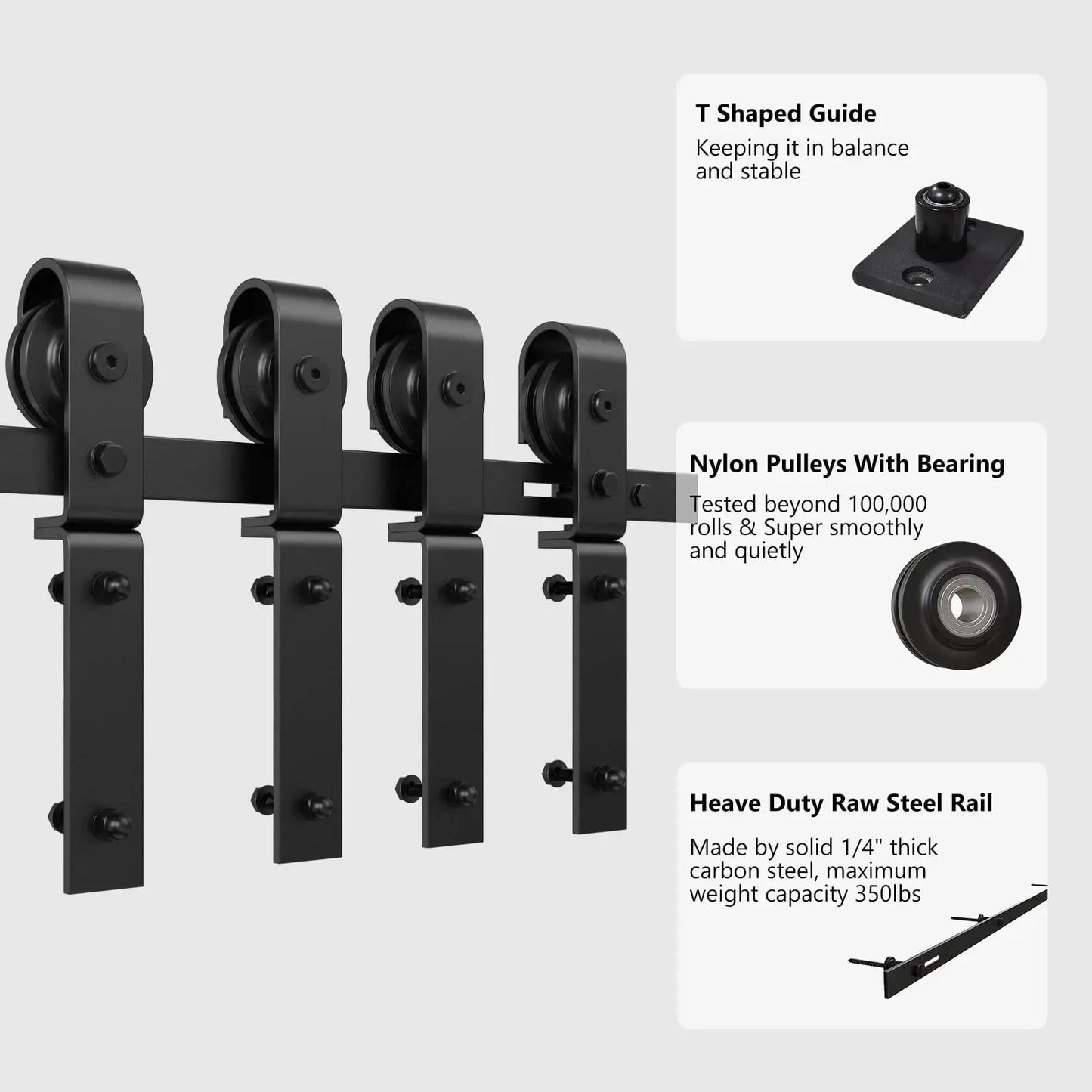 Bi-Folding Sliding Barn Door Hardware Track Kit (No Door) from PriceLows™