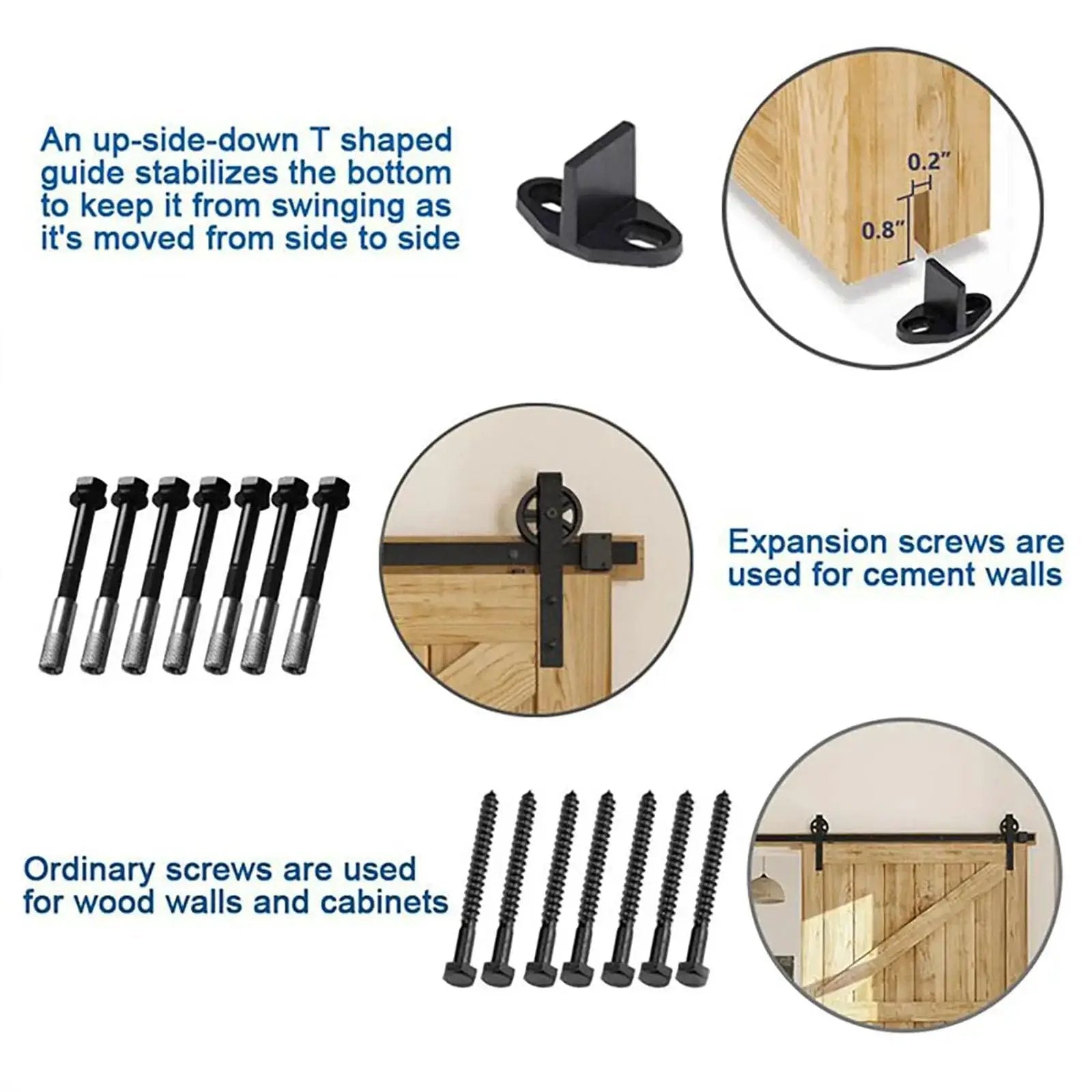 Big Spoke Wheel Roller Sliding Barn Door Hardware Kit (No Door) from PriceLows™