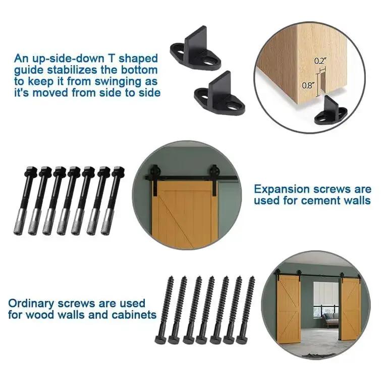Big Spoke Wheel Roller Sliding Barn Door Hardware Kit (No Door) from PriceLows™