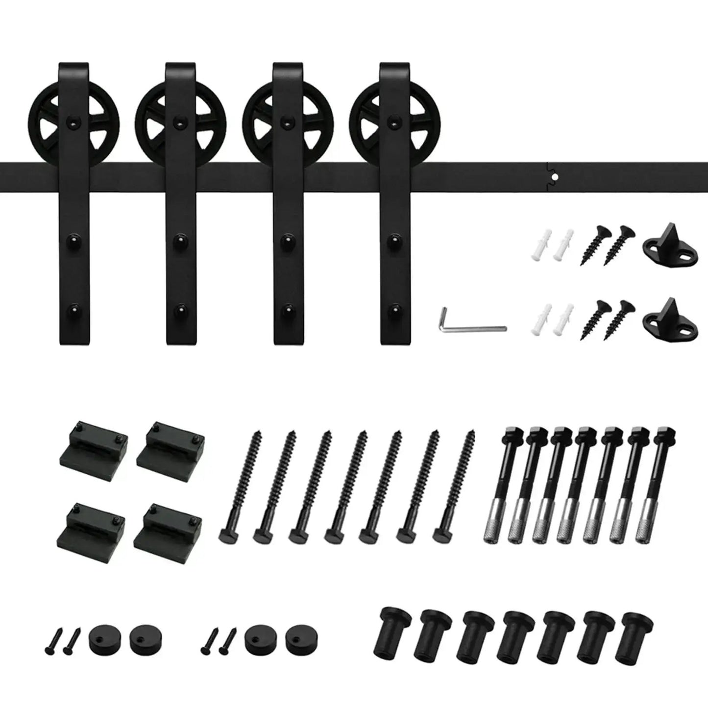 Big Spoke Wheel Roller Sliding Barn Door Hardware Kit (No Door) from PriceLows™