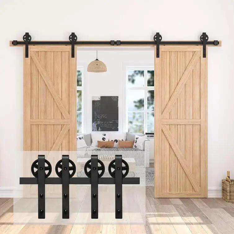 Big Spoke Wheel Roller Sliding Barn Door Hardware Kit (No Door) from PriceLows™