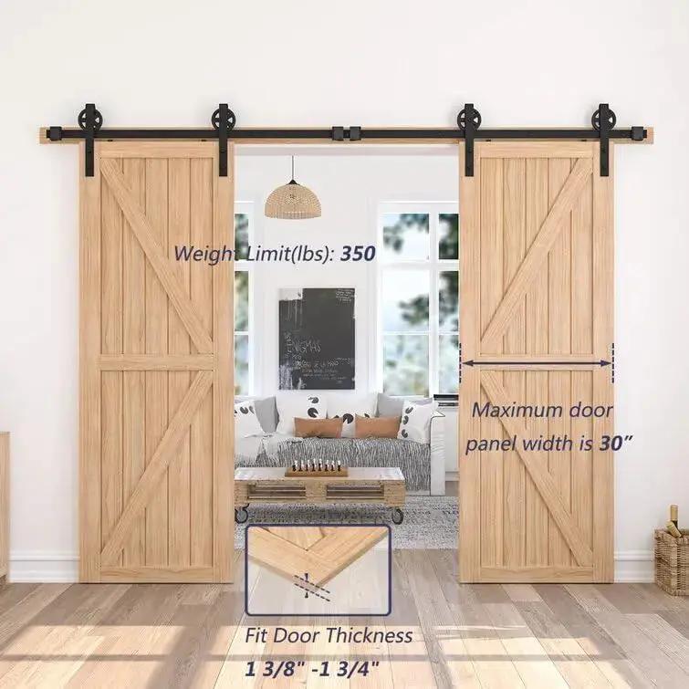 Big Spoke Wheel Roller Sliding Barn Door Hardware Kit (No Door) from PriceLows™