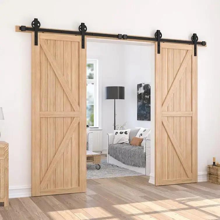 Big Spoke Wheel Roller Sliding Barn Door Hardware Kit (No Door) from PriceLows™