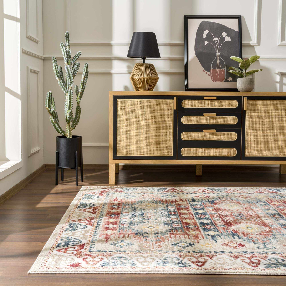 Bindi Blue & Rose Area Rug from PriceLows™