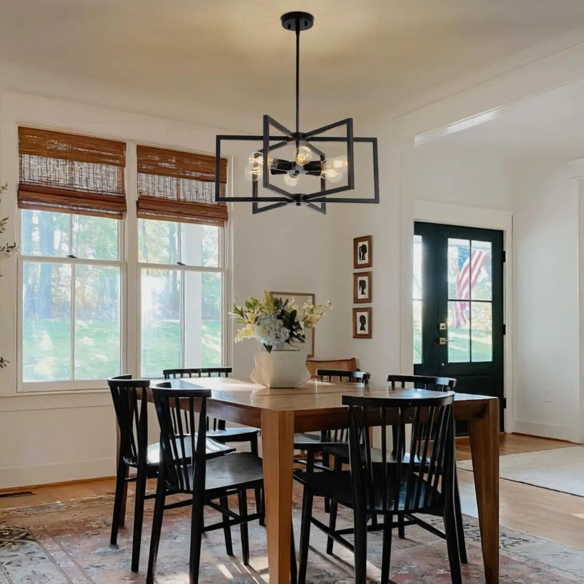 Black 23 Inch Farmhouse Chandelier For Dining Room from PriceLows™