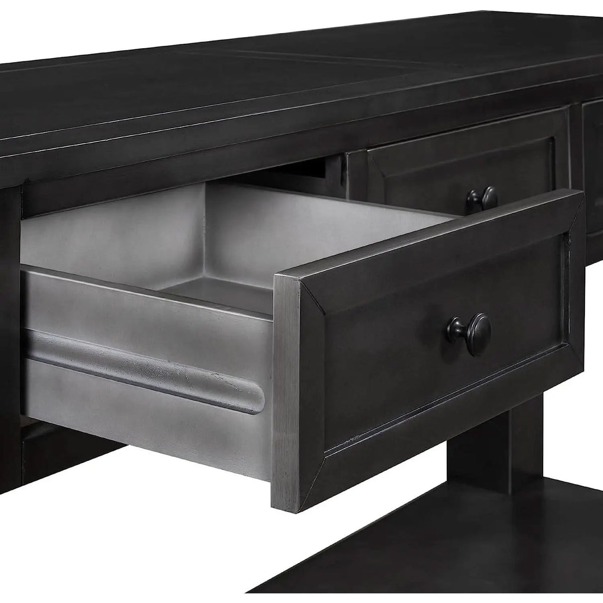Black Console Table 55In Wide With 3 Drawers And Shelf from PriceLows™
