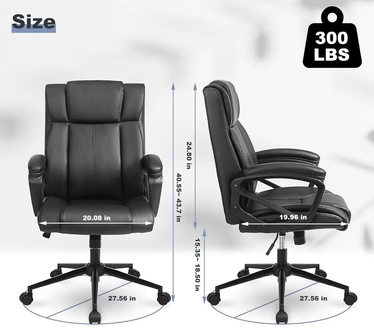 Black Ergonomic Office Chair With Adjustable Lumbar Support from PriceLows™