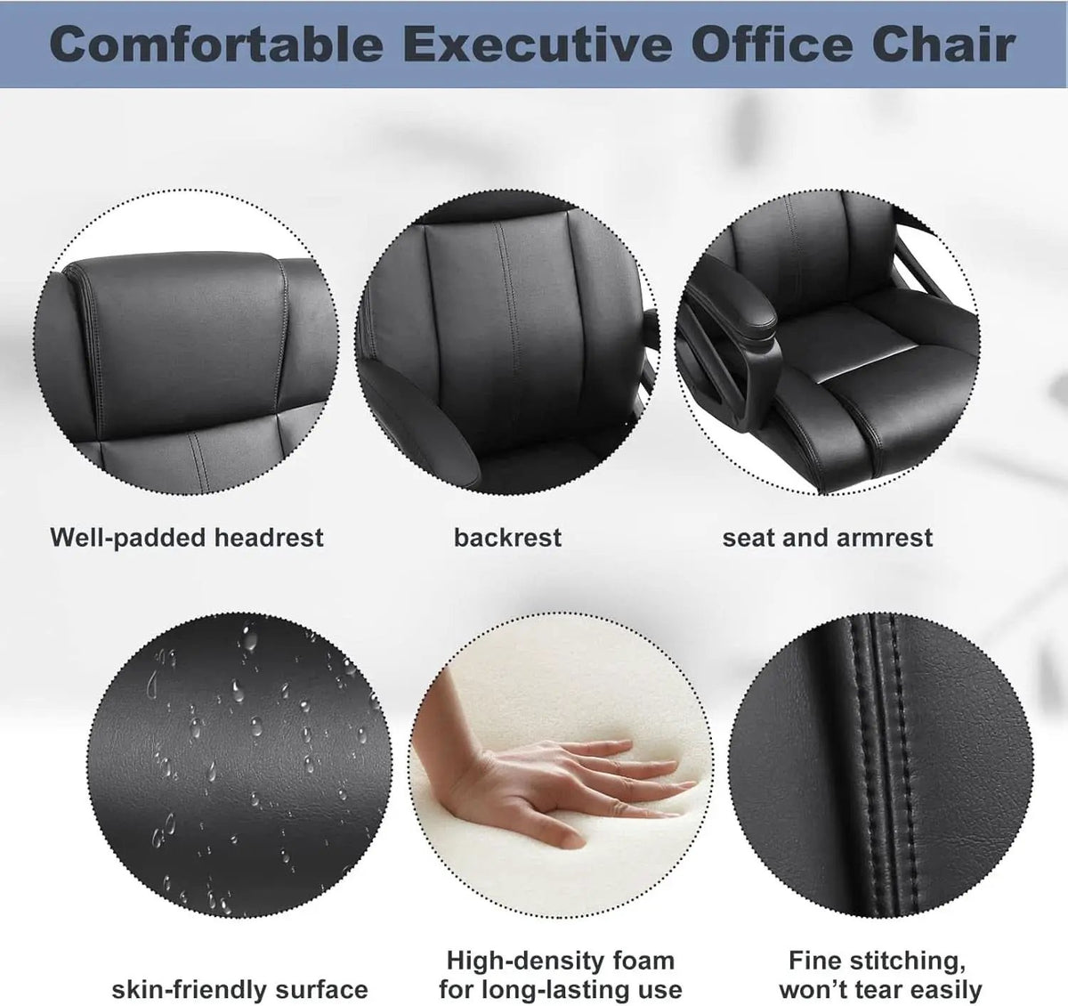 Black Ergonomic Office Chair With Adjustable Lumbar Support from PriceLows™