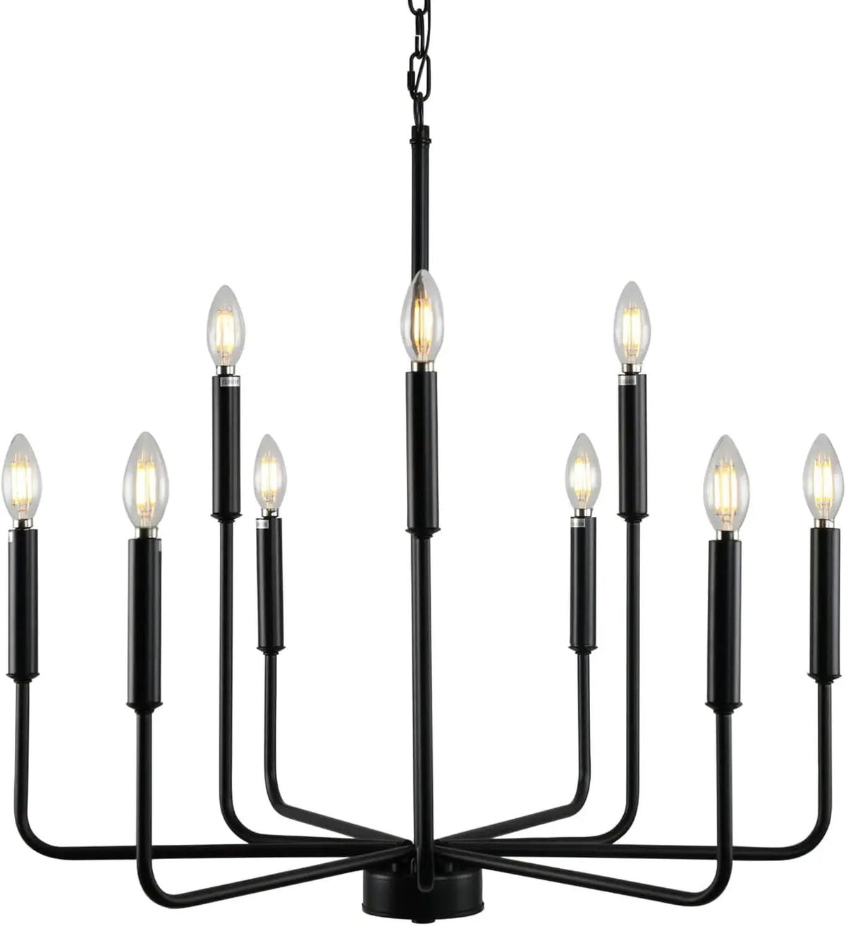 Black Farmhouse Chandelier 9 Light Dining Room Rustic from PriceLows™