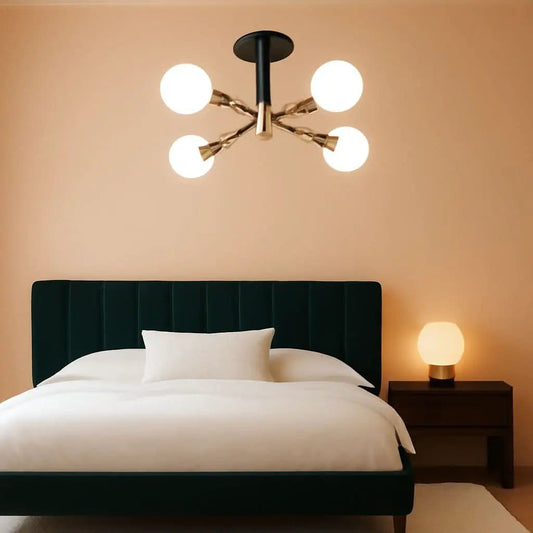 Black Gold Sputnik Chandelier Ceiling Light Modern from PriceLows™
