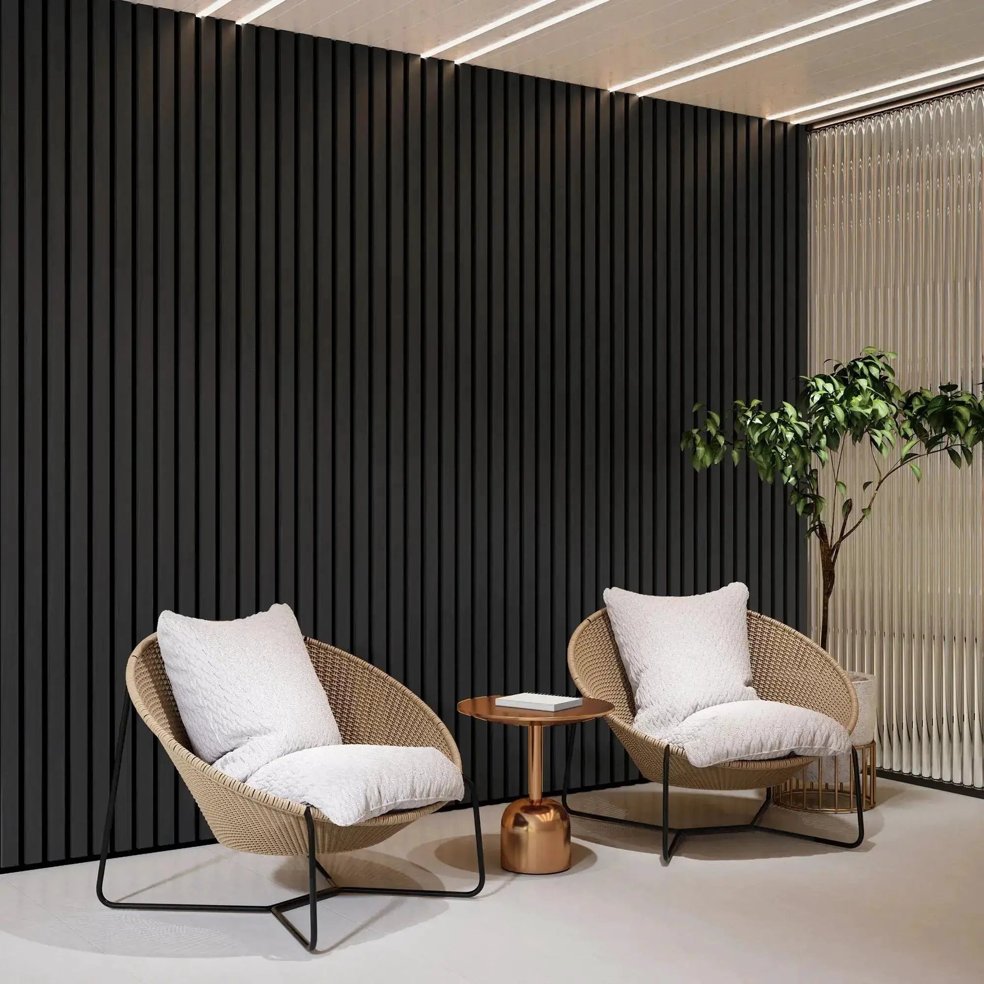 Solid Wood Acoustic Slat Wall Panels (Broad Strip) from PriceLows™
