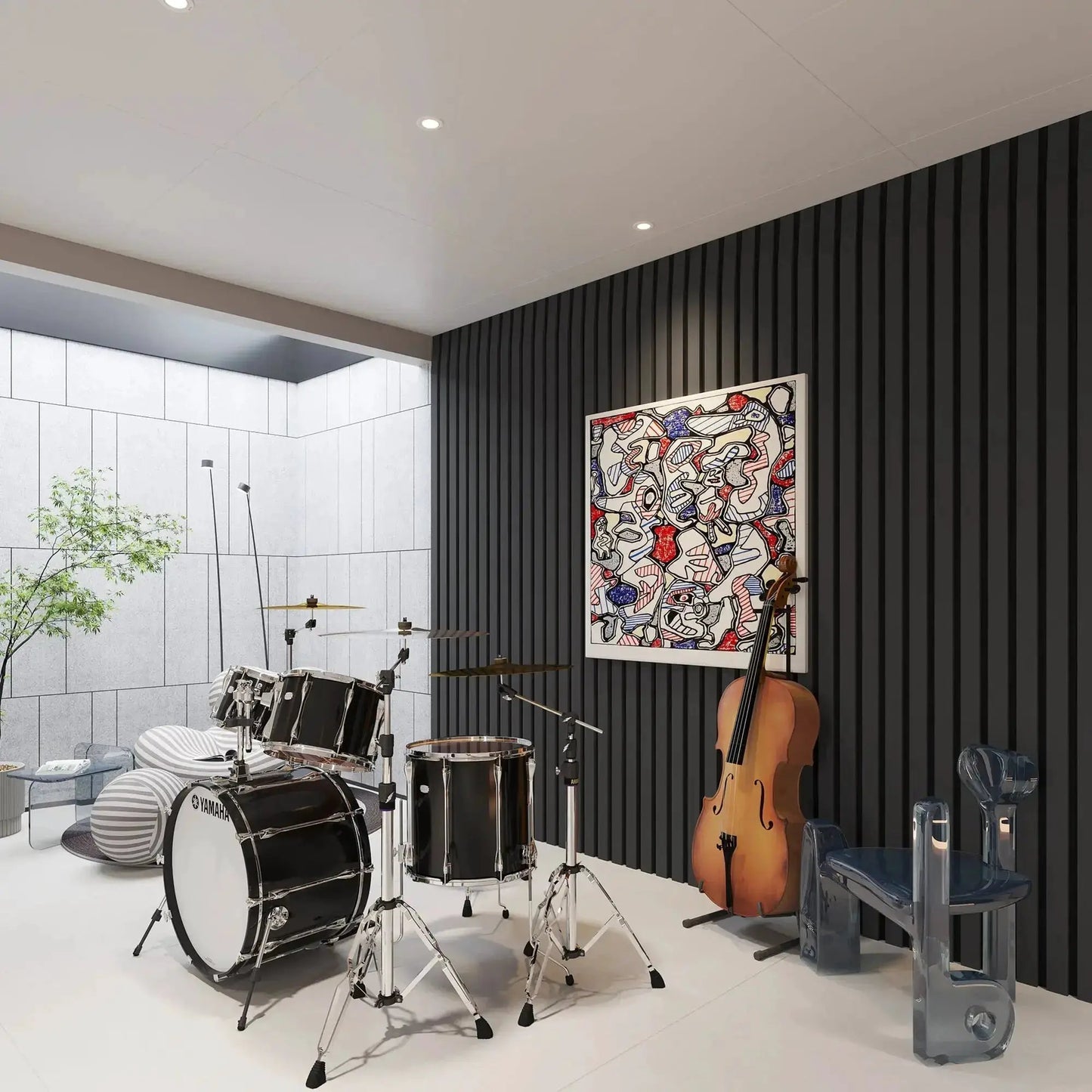 Solid Wood Acoustic Slat Wall Panels (Broad Strip) from PriceLows™