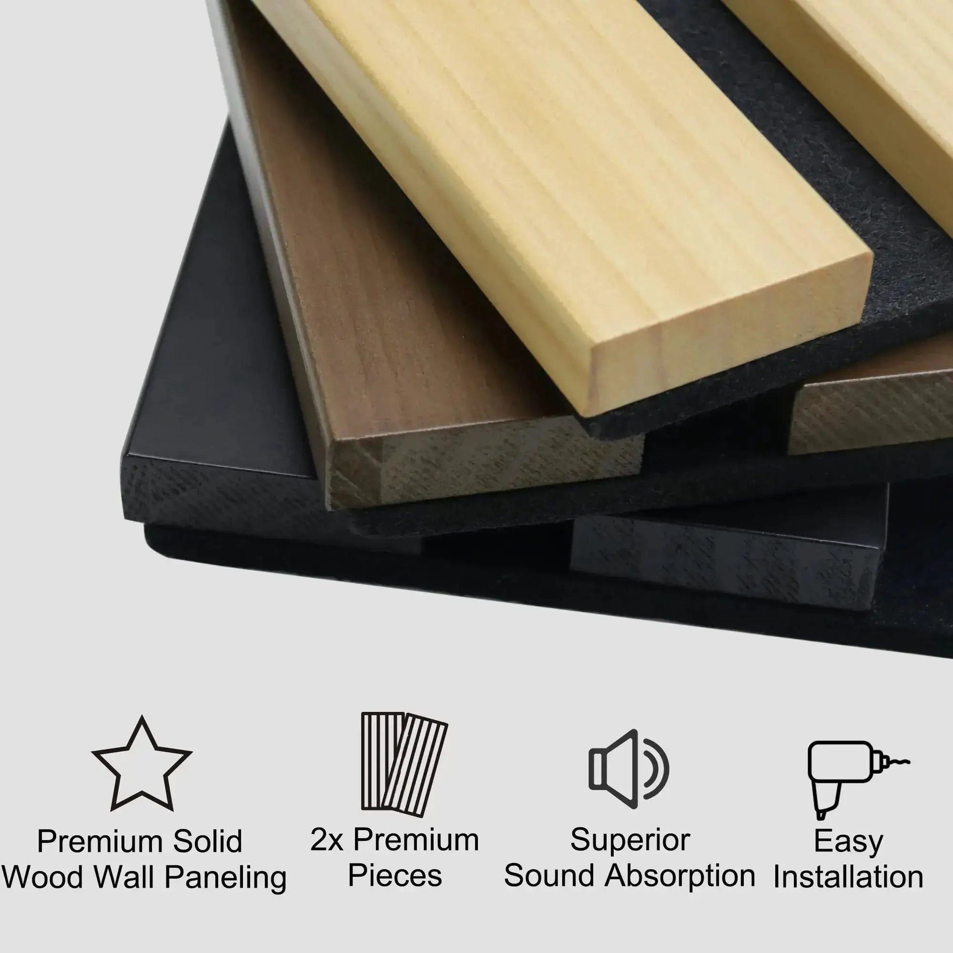 Solid Wood Acoustic Slat Wall Panels (Broad Strip) from PriceLows™