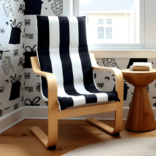 Black Stripe Slipcover for IKEA Children's Poang Chair from PriceLows™