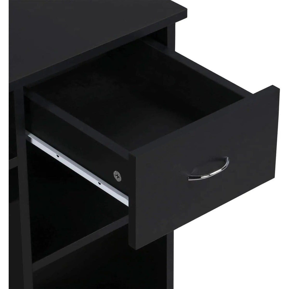 Black Wooden Computer Desk With Storage Drawer Cpu Stand from PriceLows™