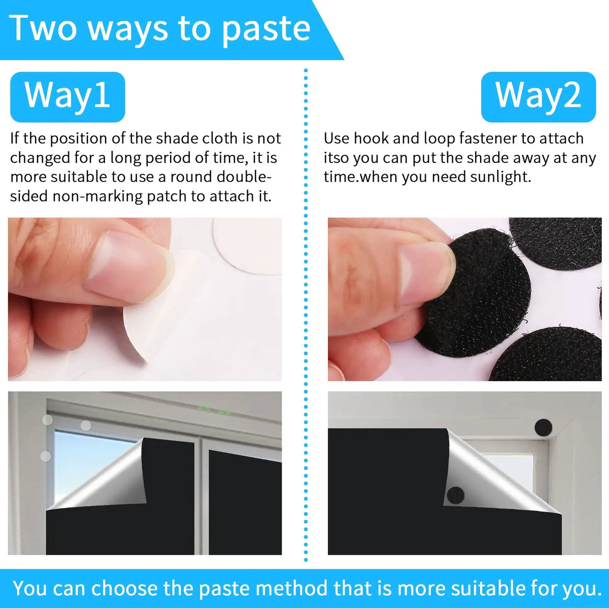 Blackout Blinds Stick On Temporary 1/1.5/2/3/4M No Drilling Black Out Blinds for Windows Portable Blackout Curtains for Bedroom from PriceLows™