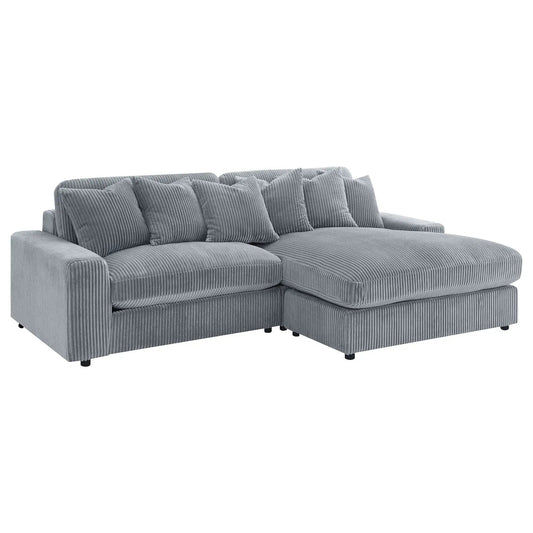Blaine Upholstered Reversible Chaise Sectional Sofa Fog | 105 x 70.5 x 34 in | Living Room Furniture | Living Room