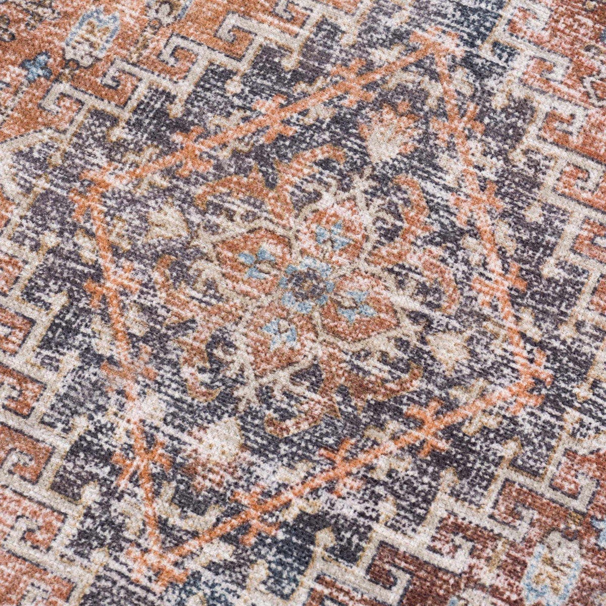 Blue Burgundy Holi-2302 Washable Area Rug from PriceLows™