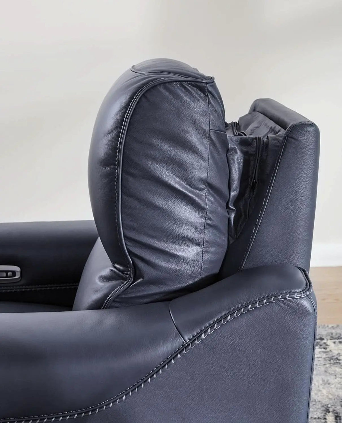 Blue Leather Wall Hugger Power Recliner With Usb Ports from PriceLows™