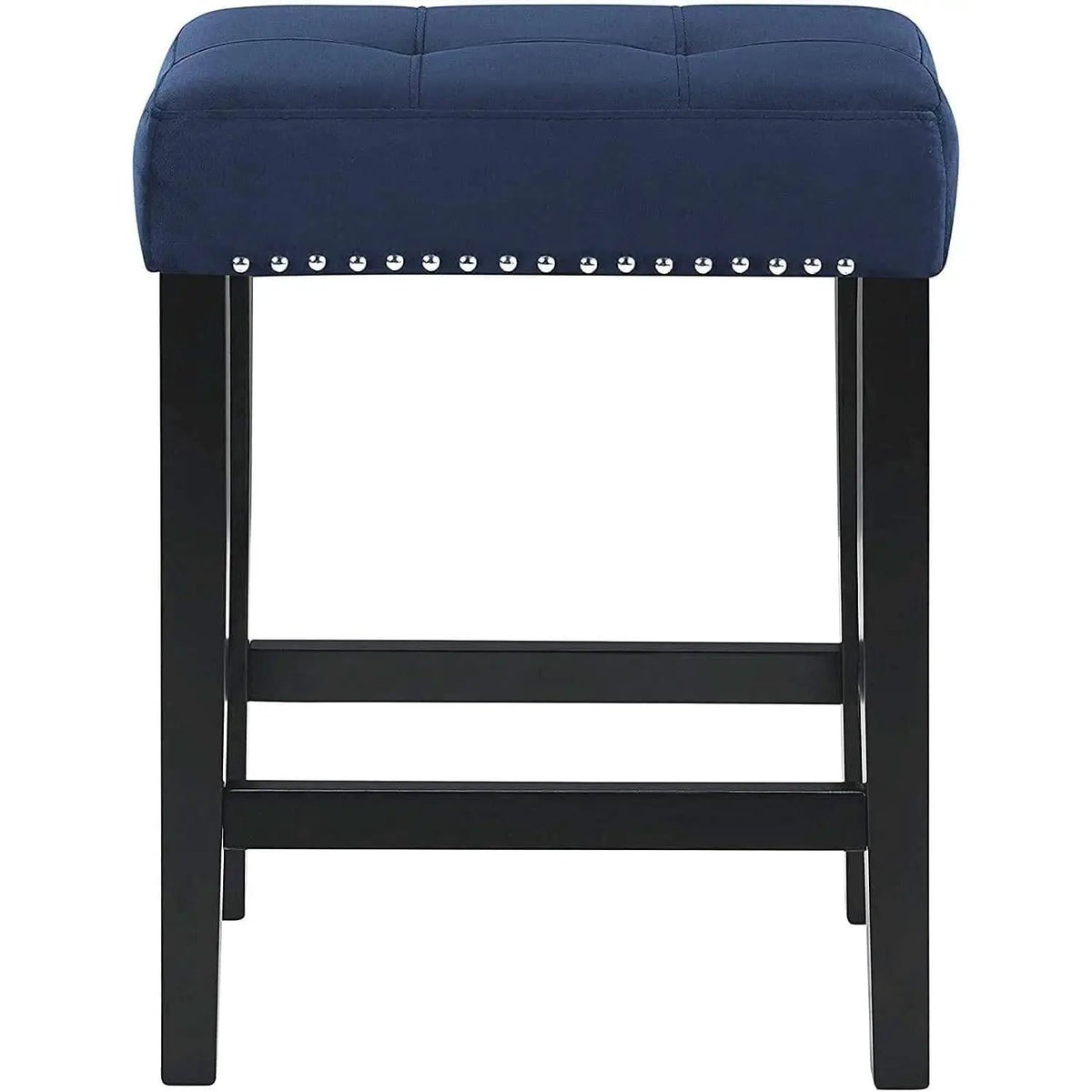 Blue Velvet Bar Table Set With 3 Stools Faux Marble Top from PriceLows™