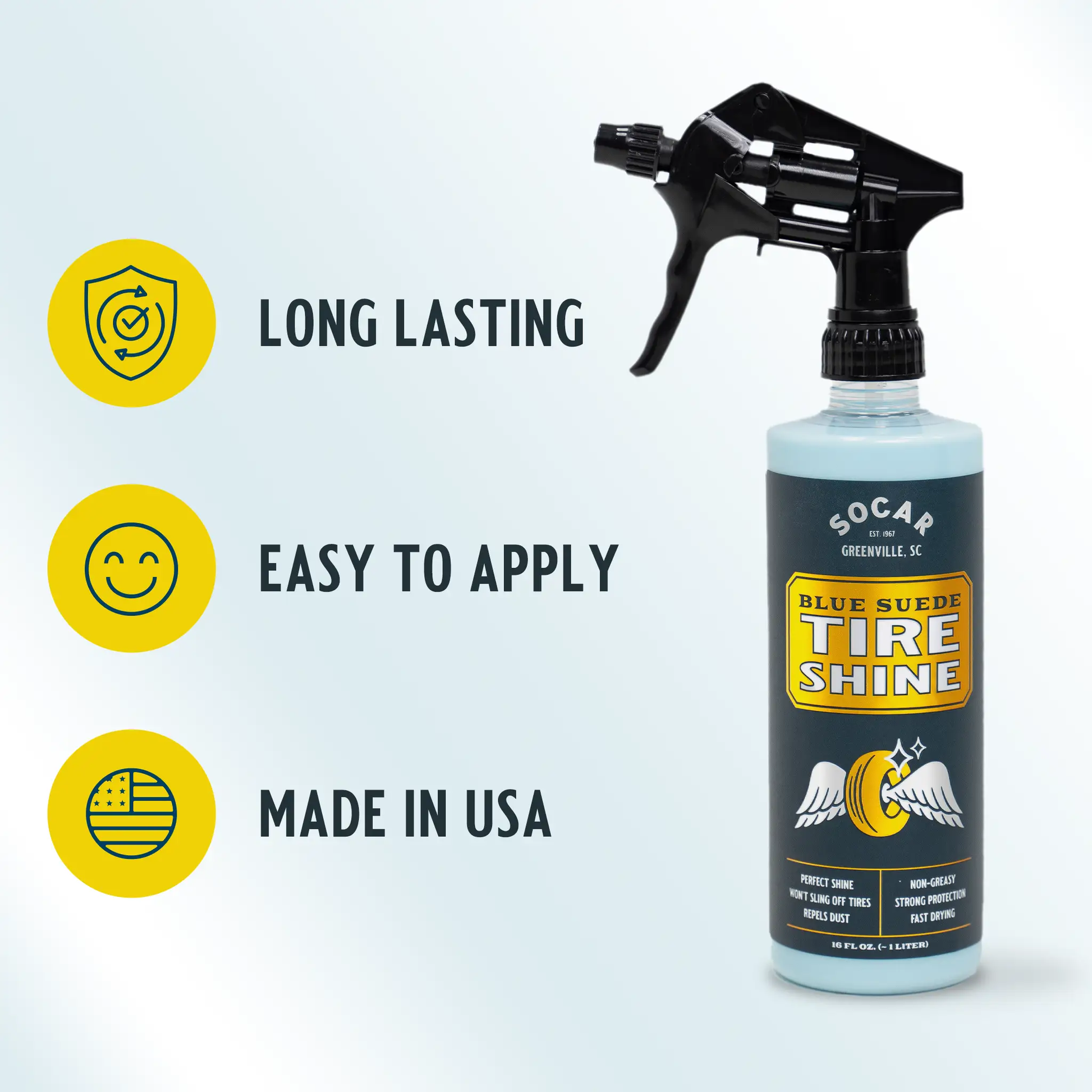 Blue Suede Tire Shine with Protect Shield Formula™ from PriceLows™