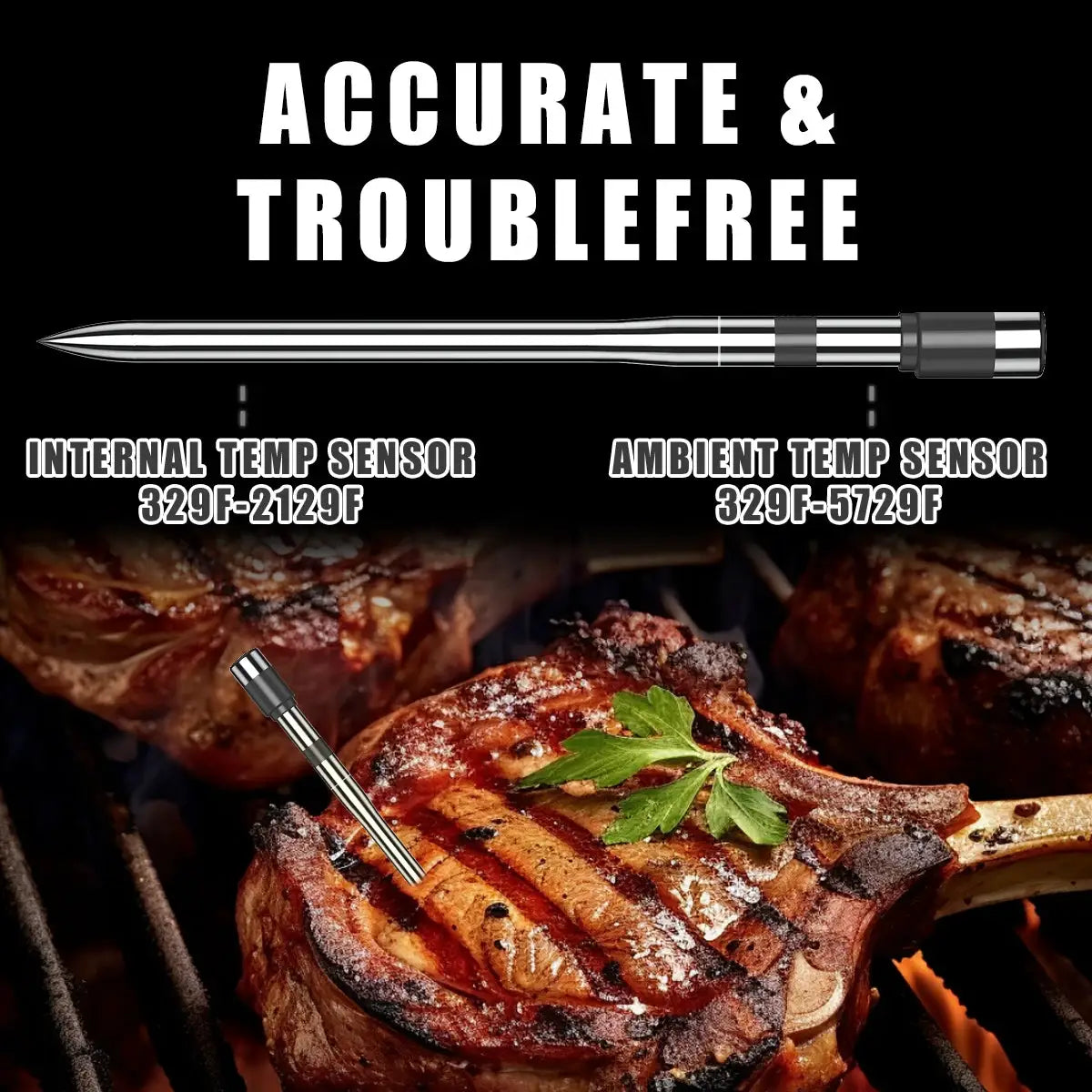 Smart Bluetooth BBQ Thermometer Wireless Meat Probe Kitchen Cooking Thermometer for Grill Oven Food Temperature Monitoring Alarm from PriceLows™