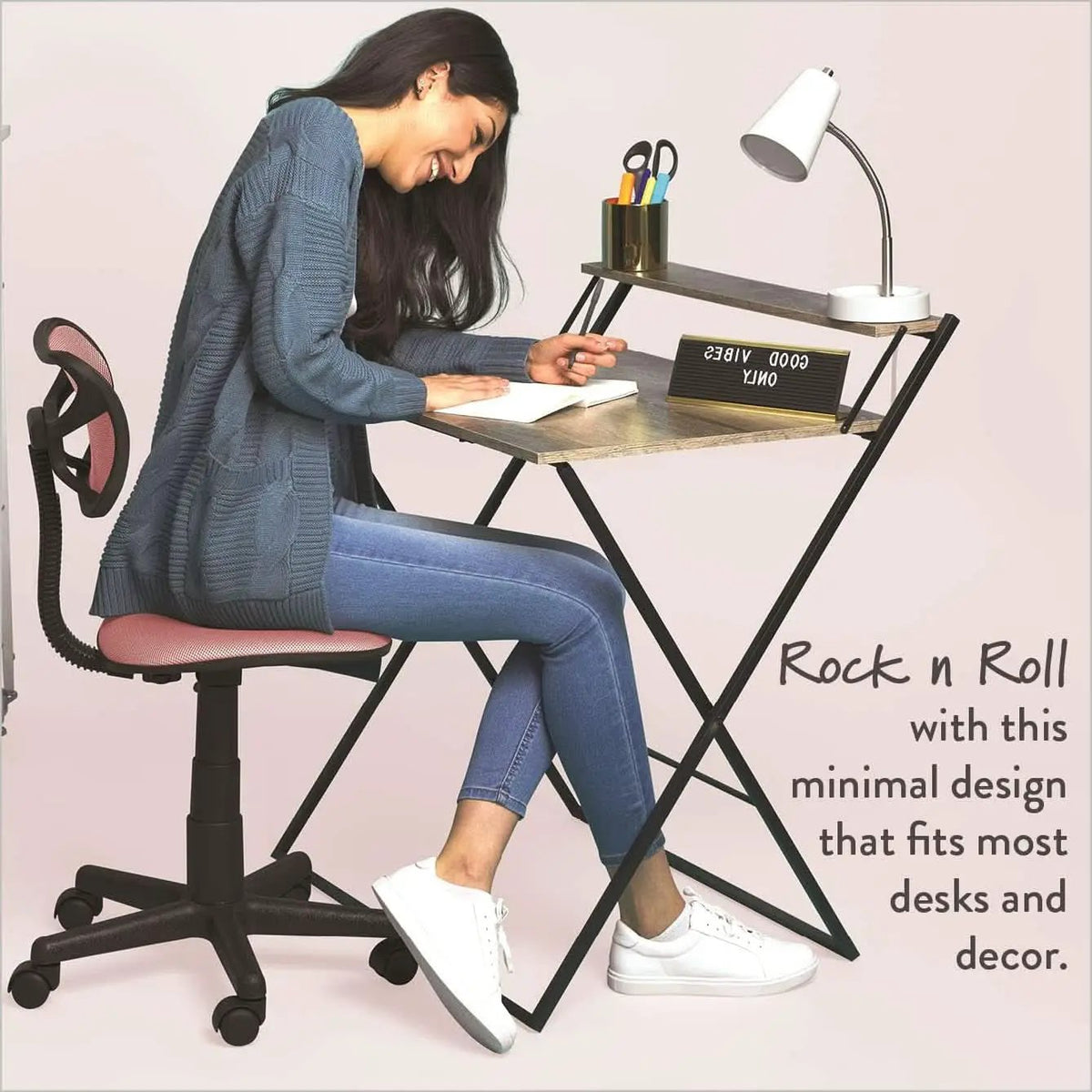 Blush Adjustable Swivel Mesh Desk Chair For Office from PriceLows™