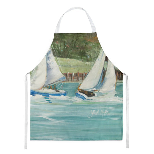 Kitchen Apron | Bib Style Unisex | 27"W x 30"H | Boats on the Bay Sailboats