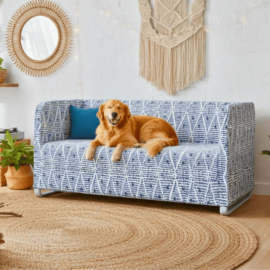 Boho Indigo Blue Slipcover – Compatible with IKEA Knopparp Sofa (3-Seater) from PriceLows™