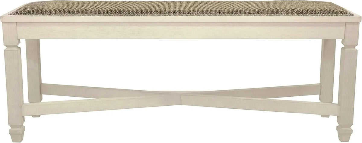 Bolanburg Upholstered Dining Bench Antique White Finish from PriceLows™