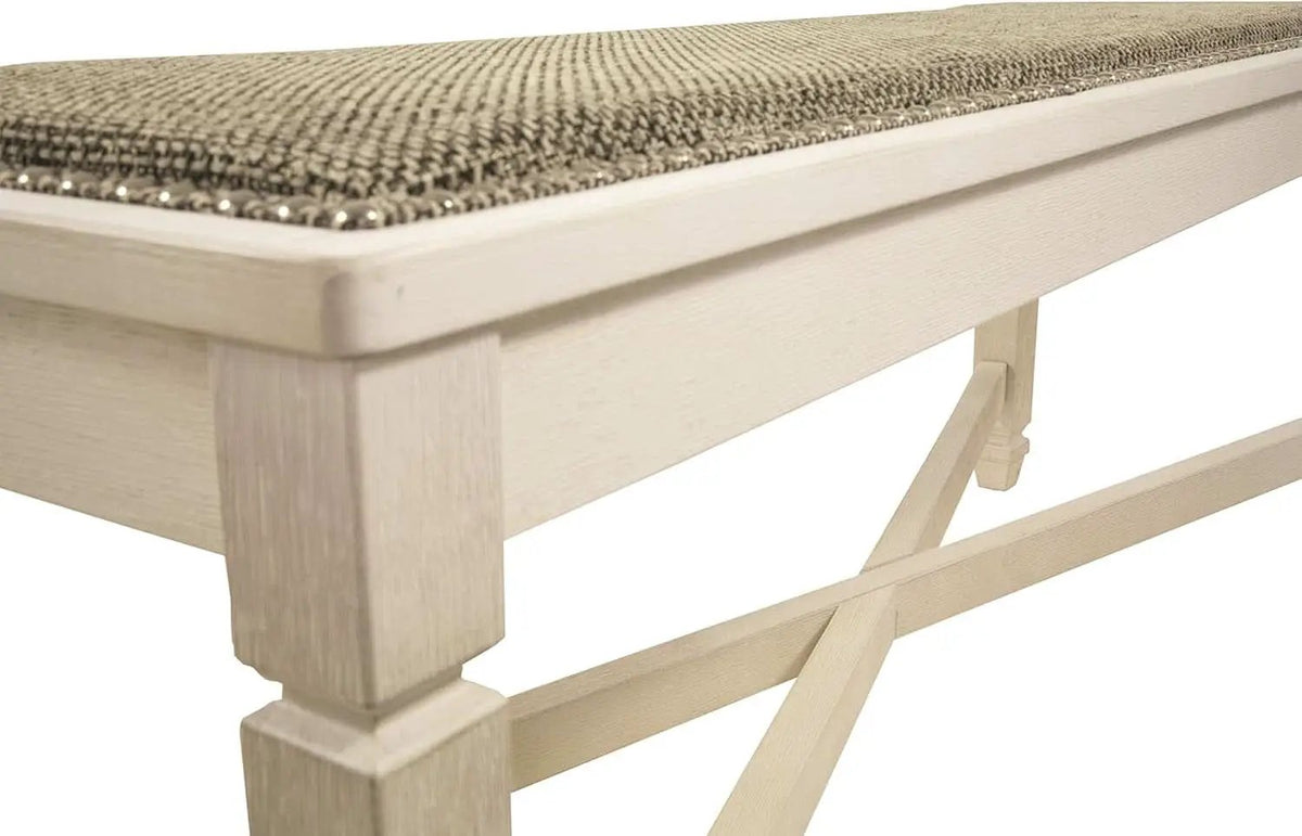 Bolanburg Upholstered Dining Bench Antique White Finish from PriceLows™