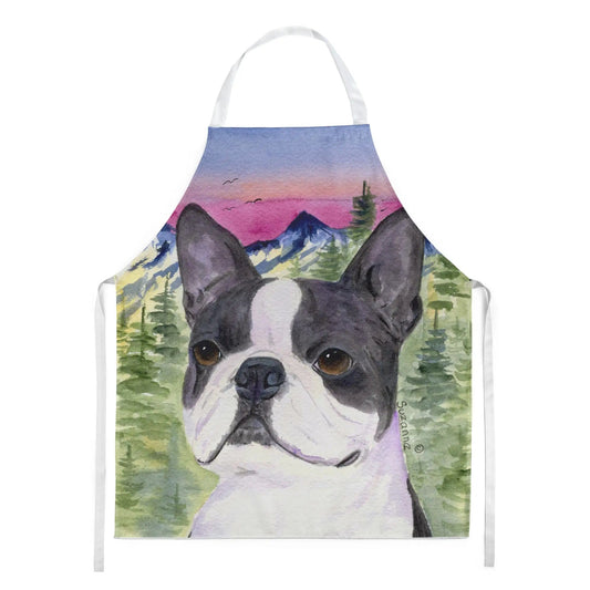 Kitchen Apron | Bib Style Unisex | 27"W x 30"H | Boston Terrier