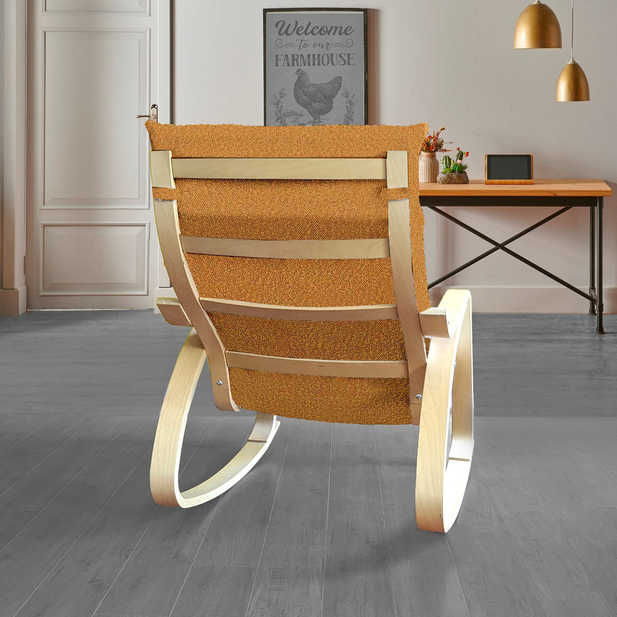 Bouclé Cinnamon Poäng Slipcovers – Compatible with IKEA Poäng Chair & Footstool from PriceLows™