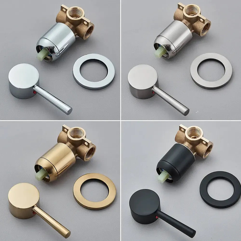 Brass Mixer Tap Bathroom Water Faucets Shower Diverter Valve Black Chrome Concealed Bifunctional Hot Cold Valve Contral Valve from PriceLows™